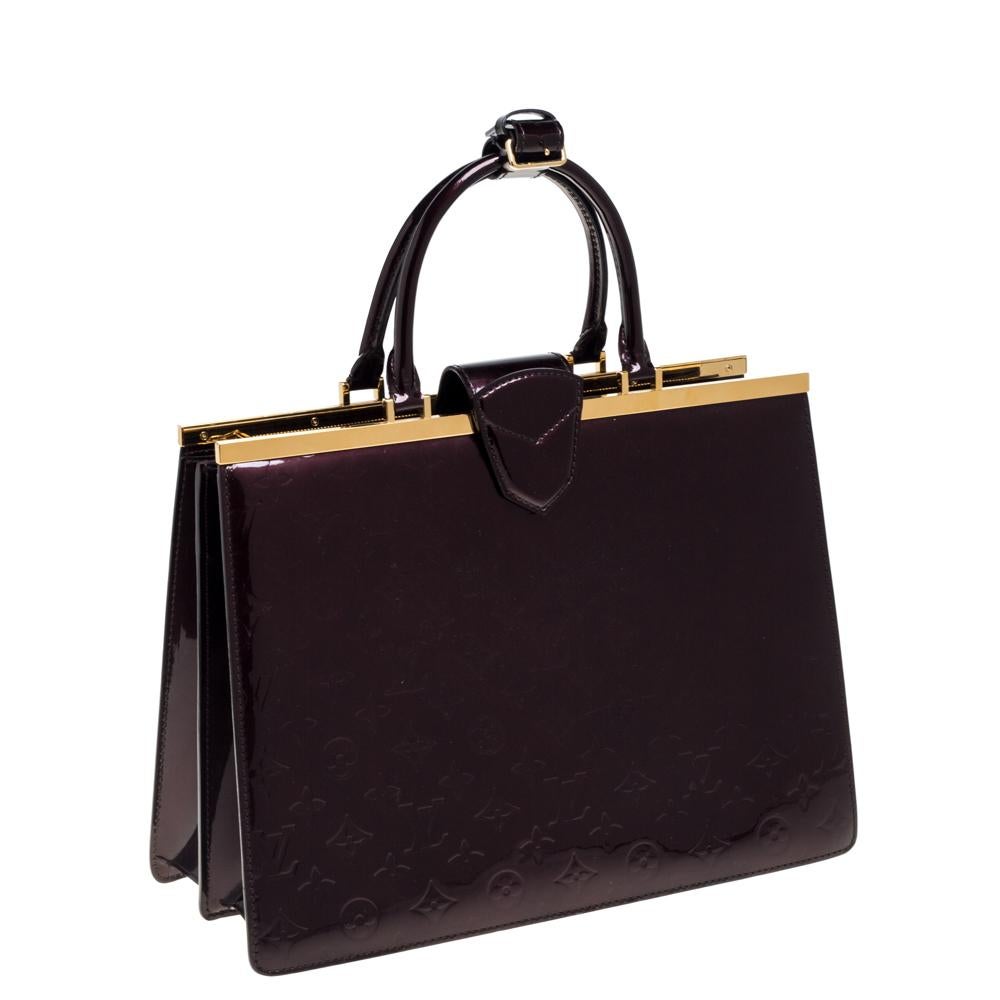 Black Louis Vuitton Amarante Monogram Vernis Leather Deesse GM Bag