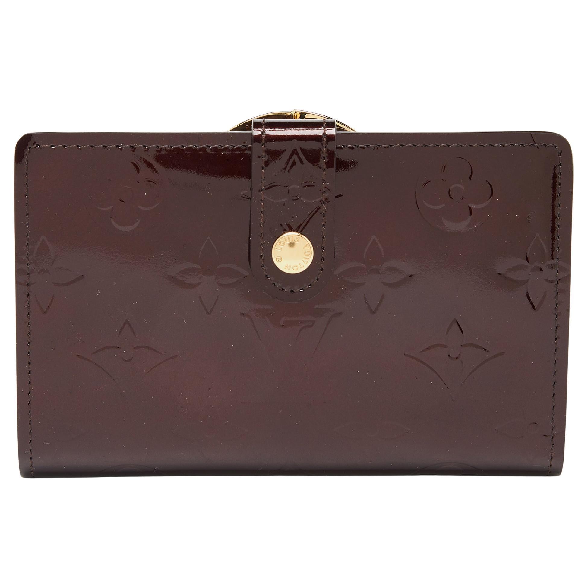 Louis Vuitton Amarante Monogram Vernis Leather French Wallet For Sale