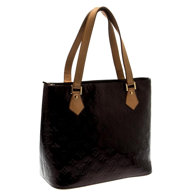 Louis Vuitton Amarante Monogram Vernis Leather Houston Bag In Good Condition In Dubai, Al Qouz 2