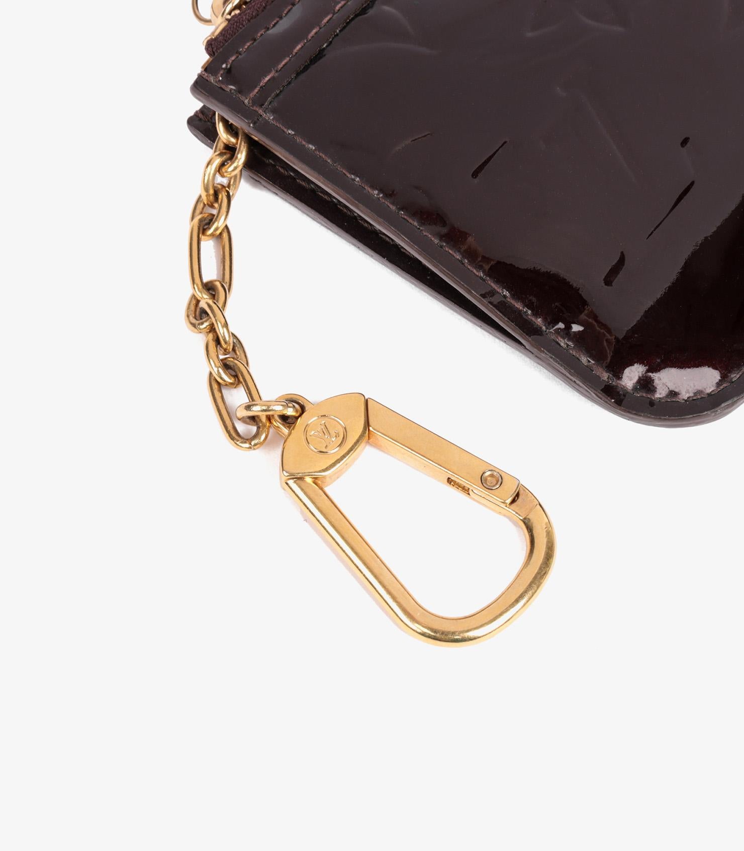 Louis Vuitton Amarante Monogram Vernis Leather Pochette Cles For Sale 3