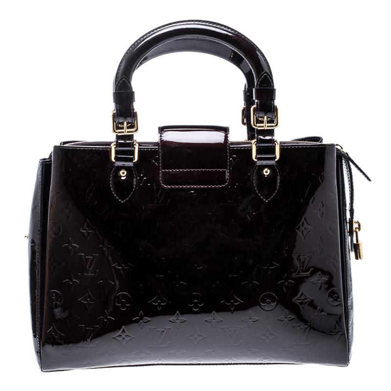 Black Louis Vuitton Amarante Monogram Vernis Melrose Avenue Bag