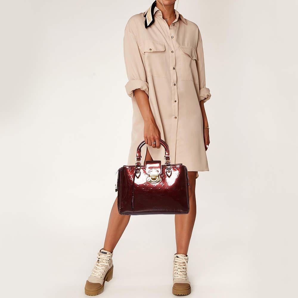 Brown Louis Vuitton Amarante Monogram Vernis Melrose Avenue Bag For Sale