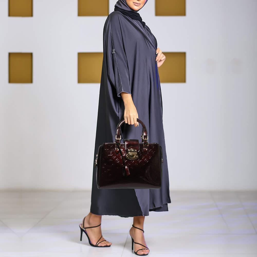 Black Louis Vuitton Amarante Monogram Vernis Melrose Avenue Bag For Sale