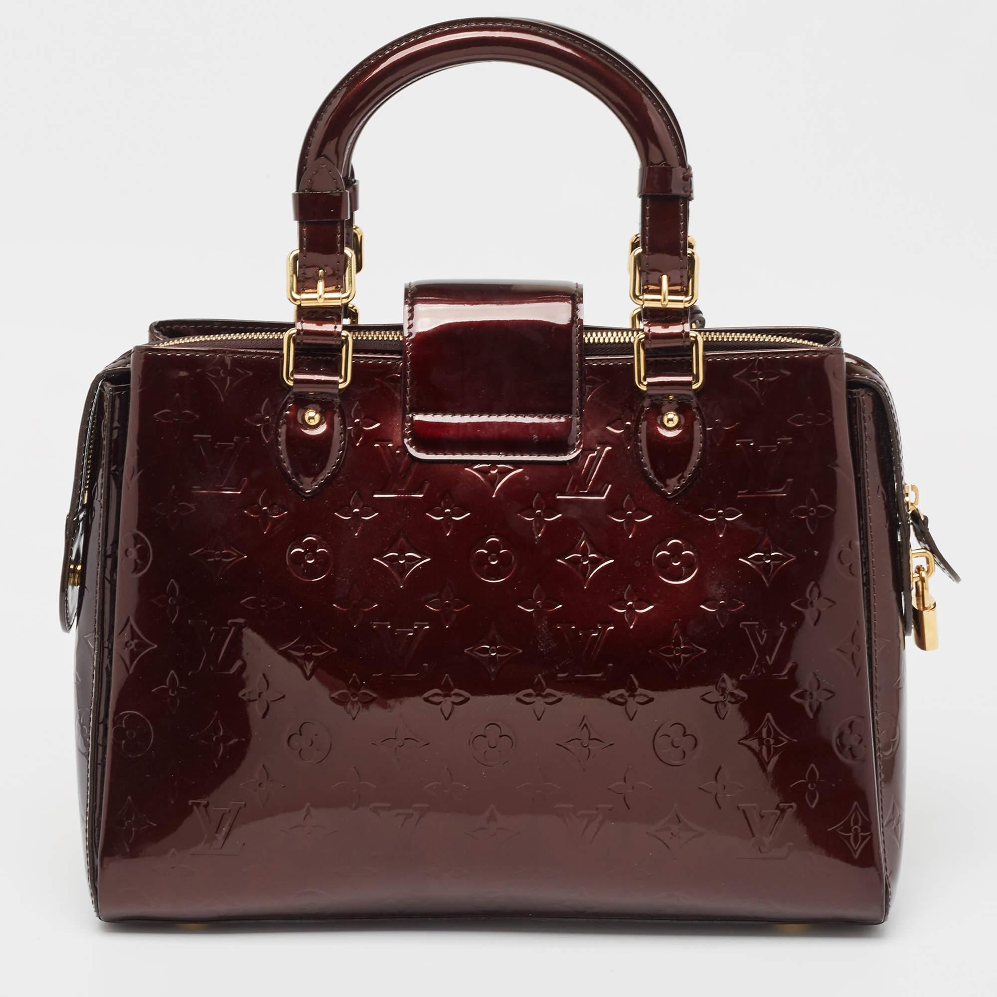 Black Louis Vuitton Amarante Monogram Vernis Melrose Avenue Bag