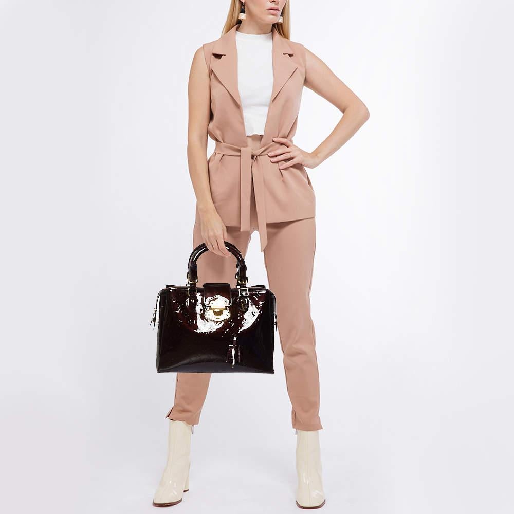 Black Louis Vuitton Amarante Monogram Vernis Melrose Avenue Bag For Sale
