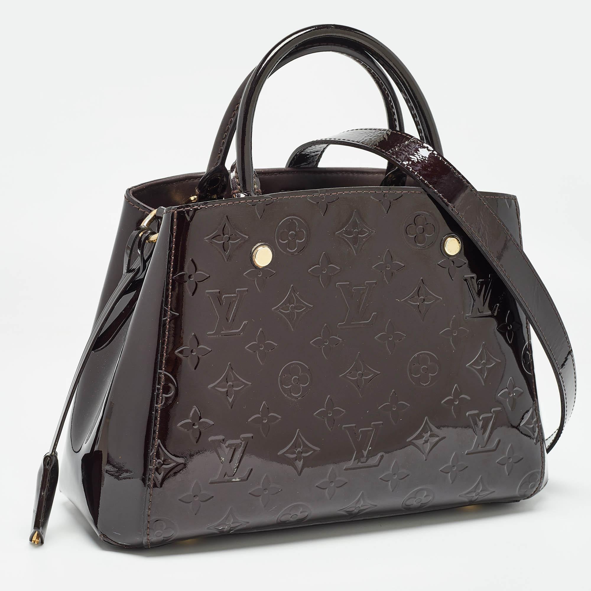 Black Louis Vuitton Amarante Monogram Vernis Montaigne BB Bag