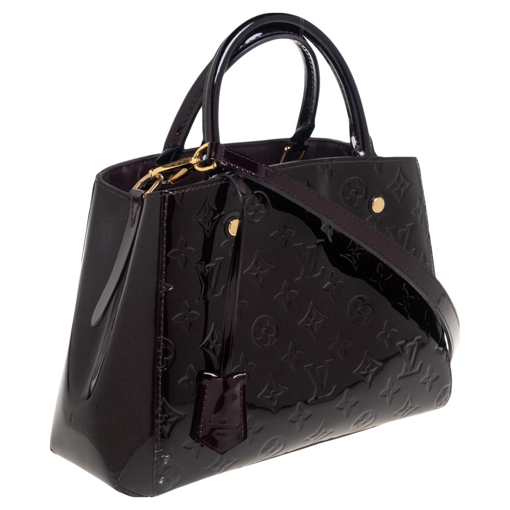 Louis Vuitton Amarante Monogram Vernis Montaigne BB Bag In Good Condition In Dubai, Al Qouz 2