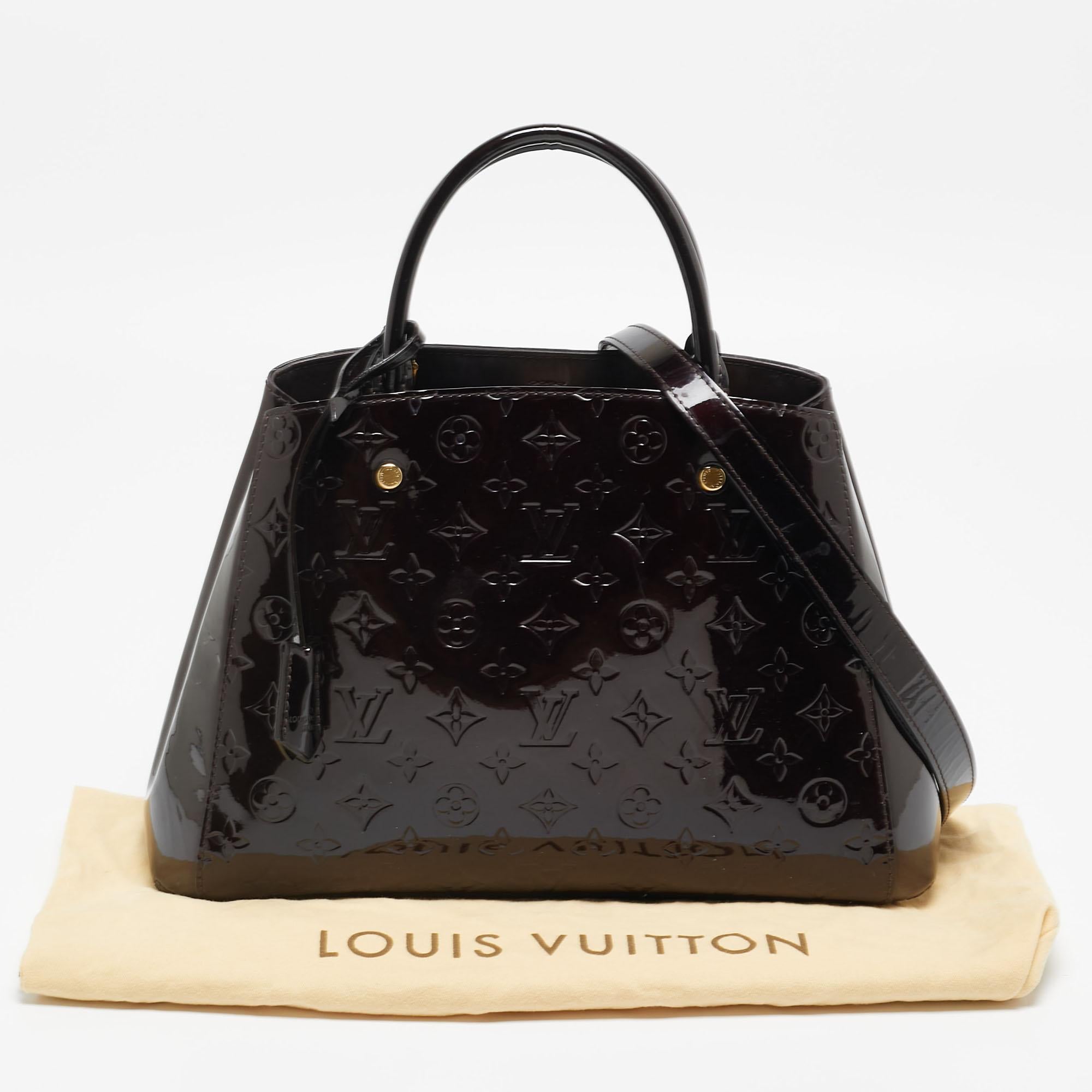 Louis Vuitton Amarante Monogram Vernis Montaigne MM Bag For Sale 8