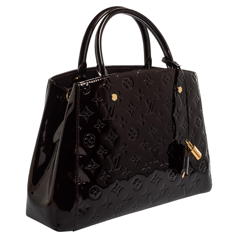 Black Louis Vuitton Amarante Monogram Vernis Montaigne MM Bag