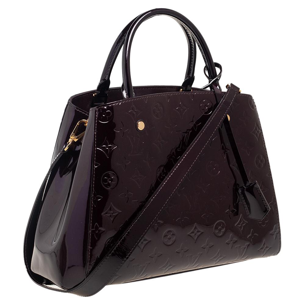 Louis Vuitton Amarante Monogram Vernis Montaigne MM Bag In Good Condition In Dubai, Al Qouz 2