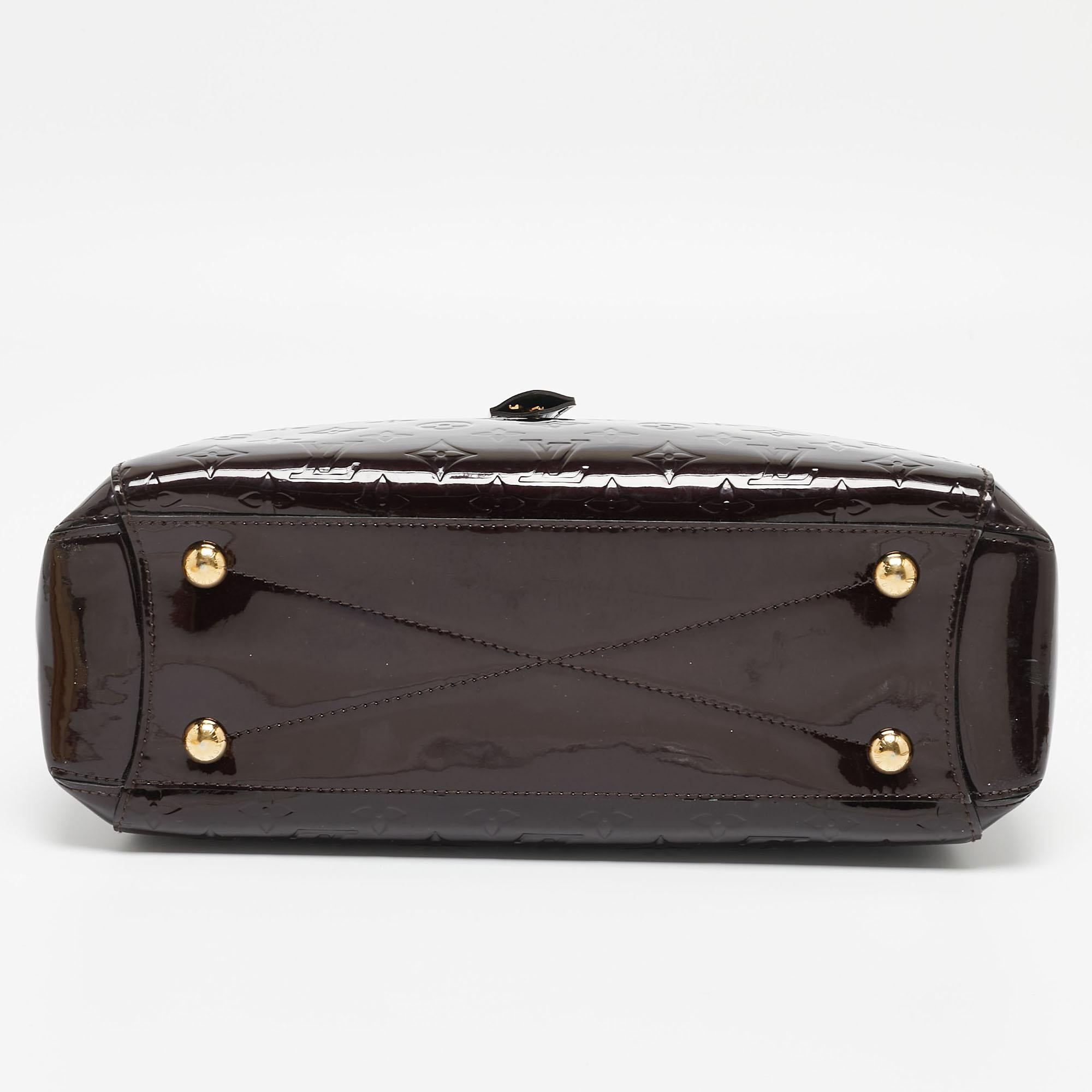 Louis Vuitton Amarante Monogram Vernis Montaigne MM Bag For Sale 1