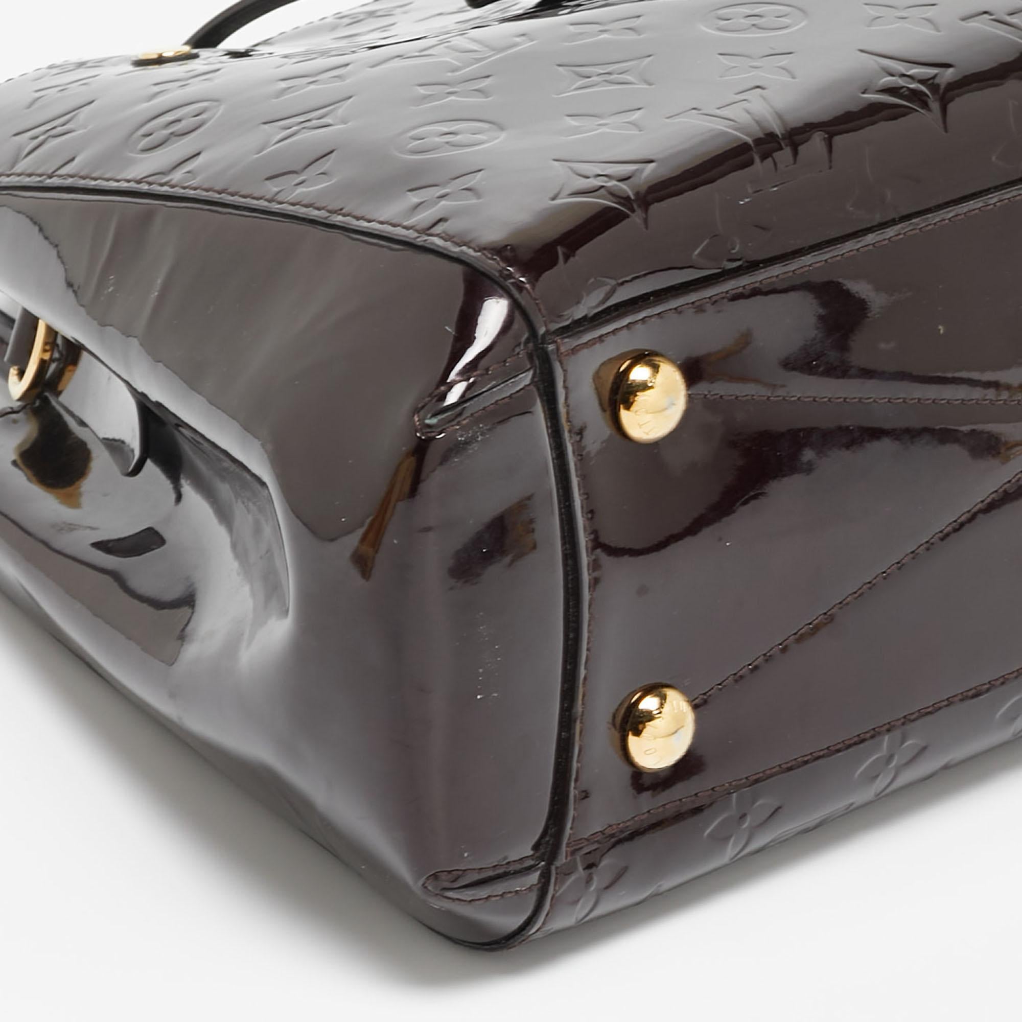 Louis Vuitton Amarante Monogram Vernis Montaigne MM Bag For Sale 5
