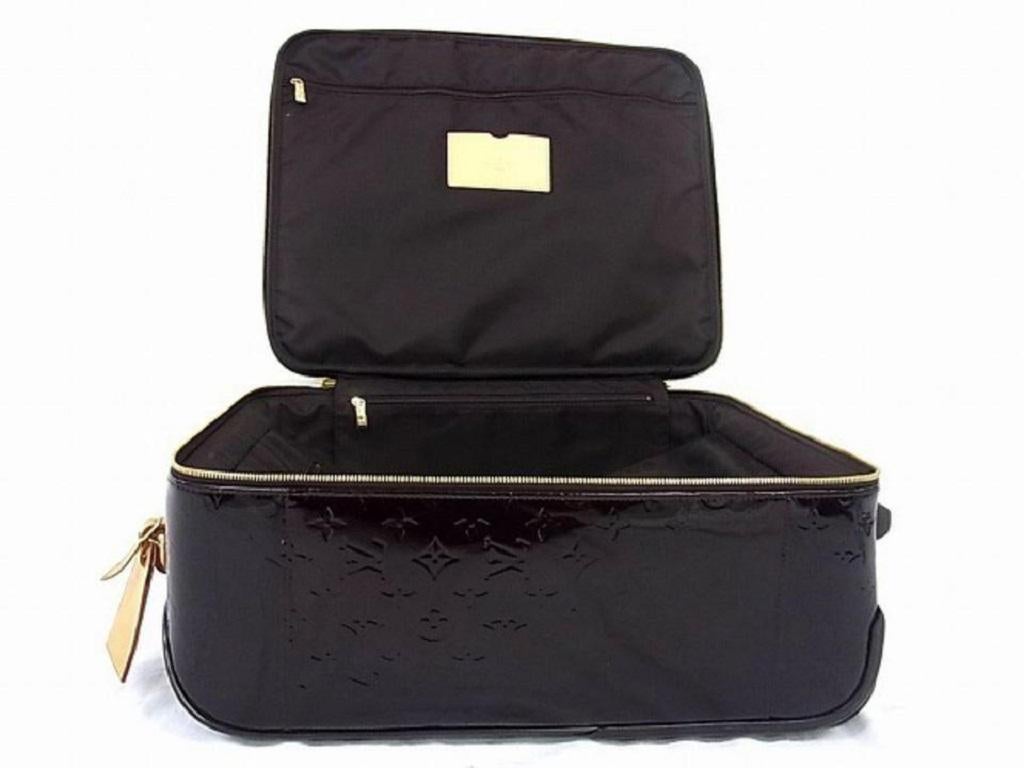 Black Louis Vuitton Amarante Monogram Vernis Pegase 45 Rolling Luggage 240168