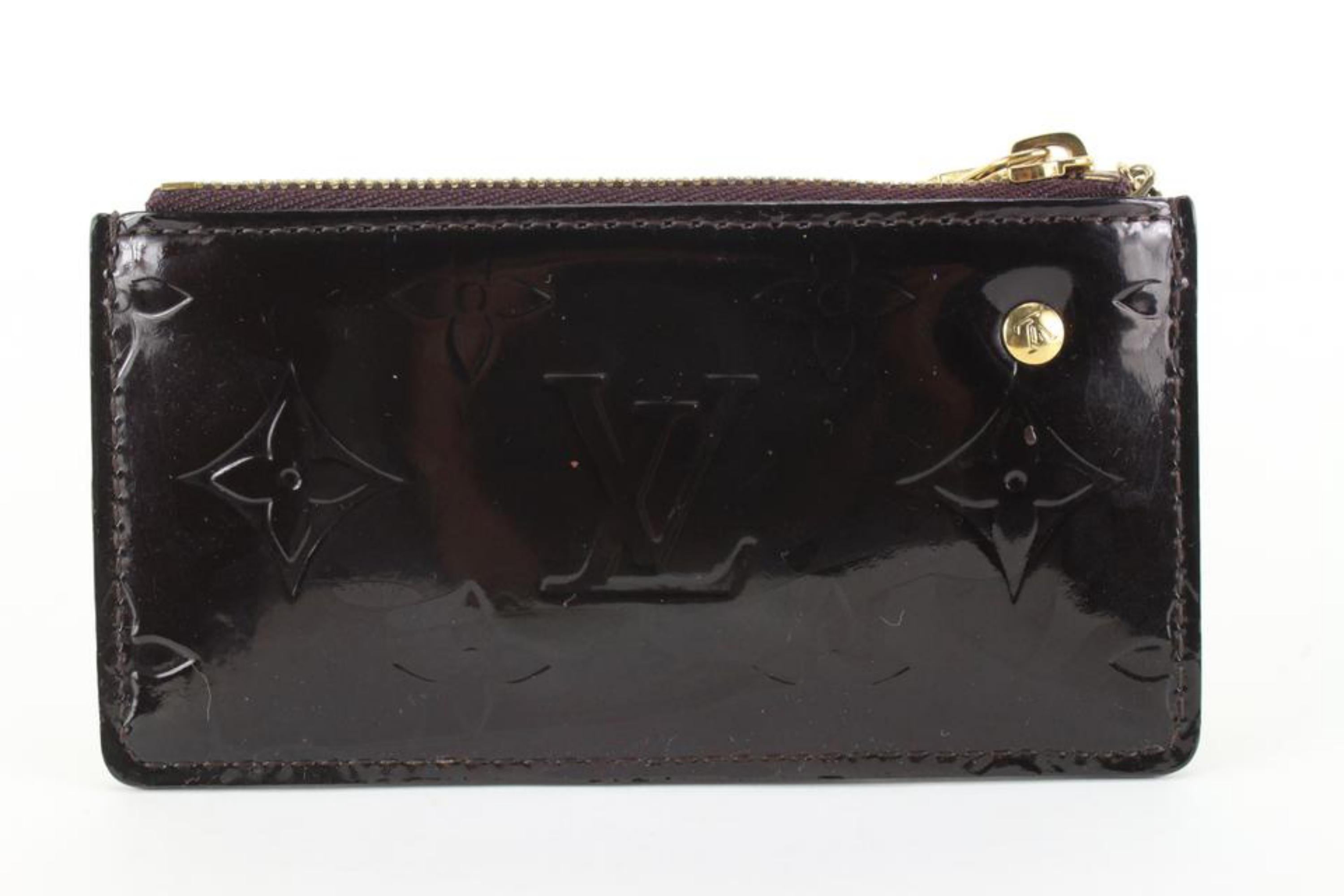 Black Louis Vuitton Amarante Monogram Vernis Pochette Cles Key Pouch 94lk822s