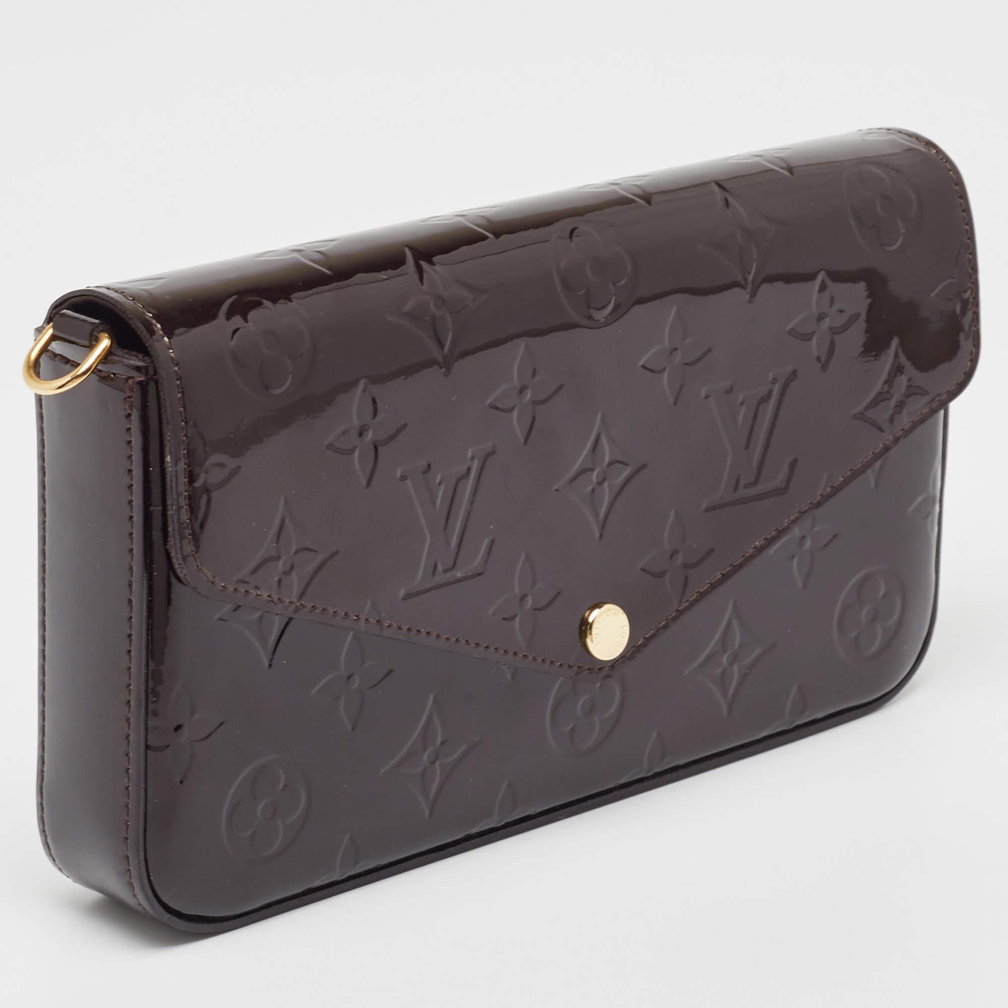 Louis Vuitton Amarante Monogrammierte Vernis Pochette Felicie-Tasche (Schwarz)