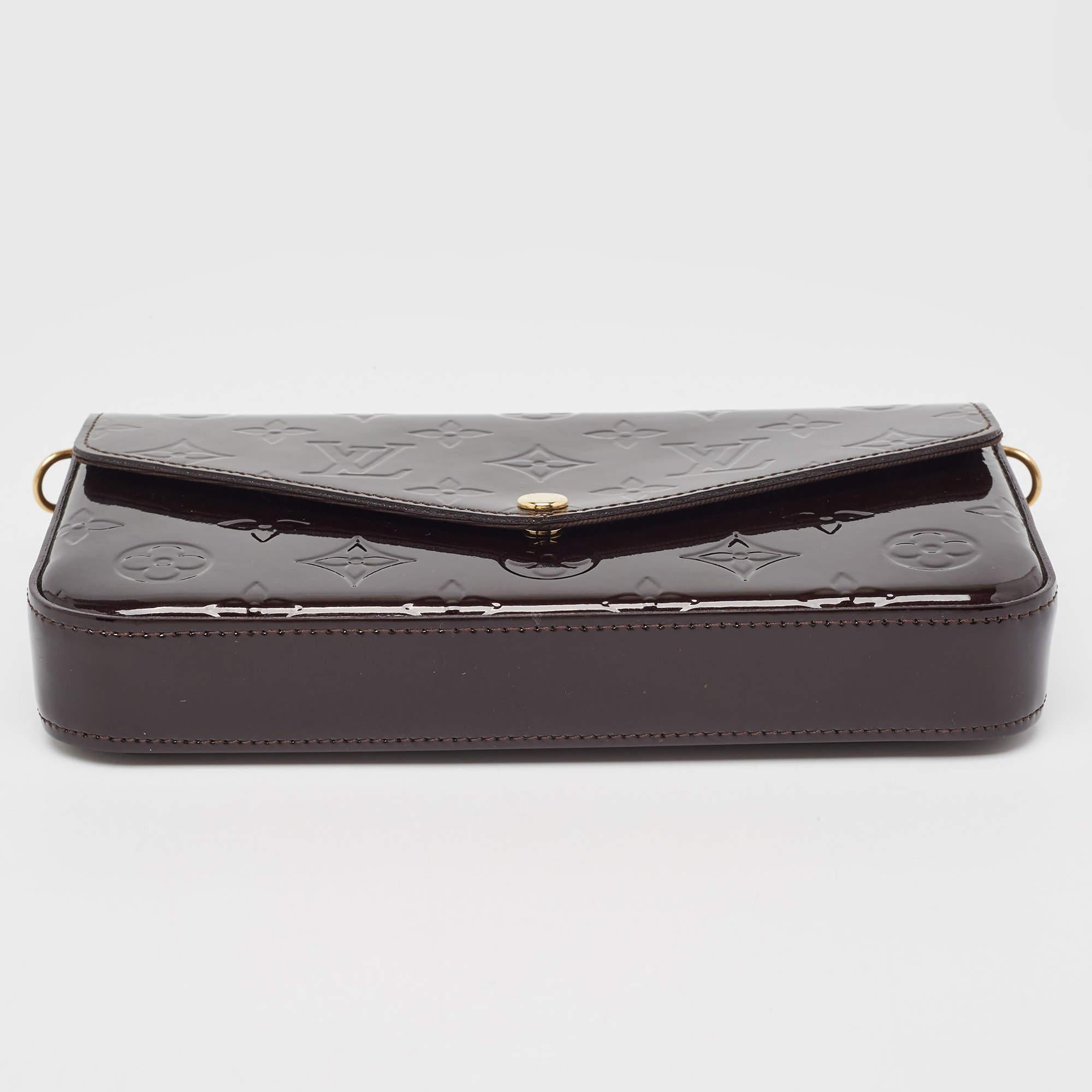 Louis Vuitton Amarante Monogrammierte Vernis Pochette Felicie-Tasche 1