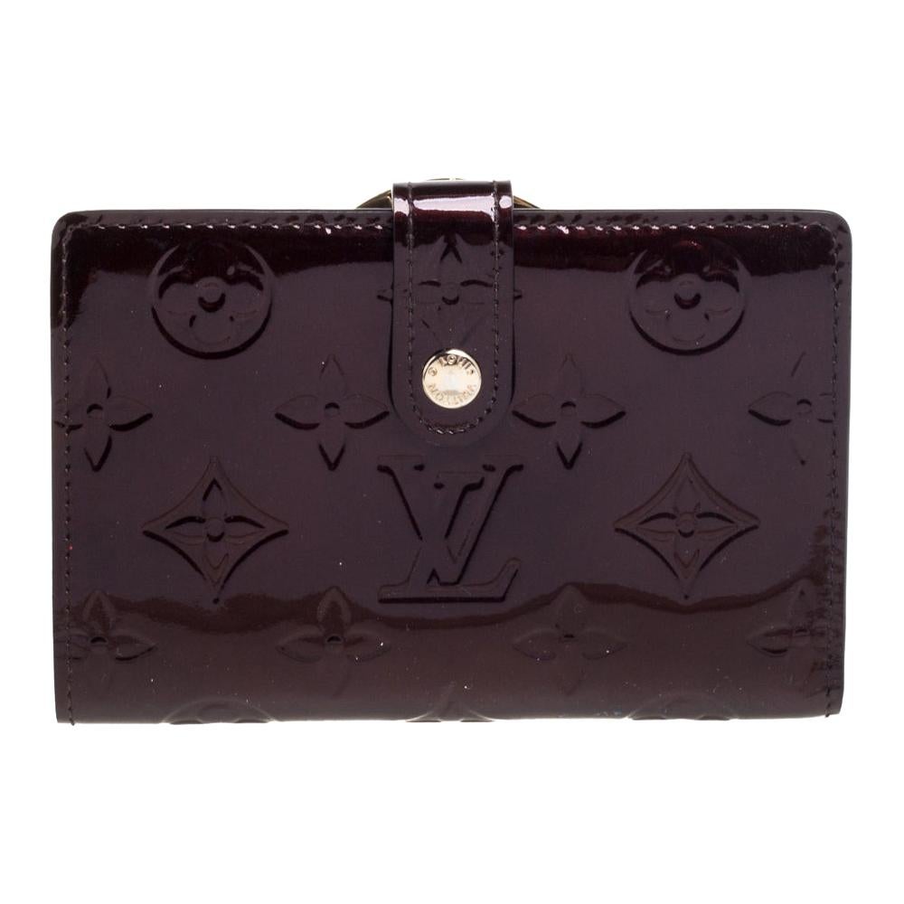 Louis Vuitton Amarante Monogram Vernis Port Feuille Vienoise French Purse Wallet