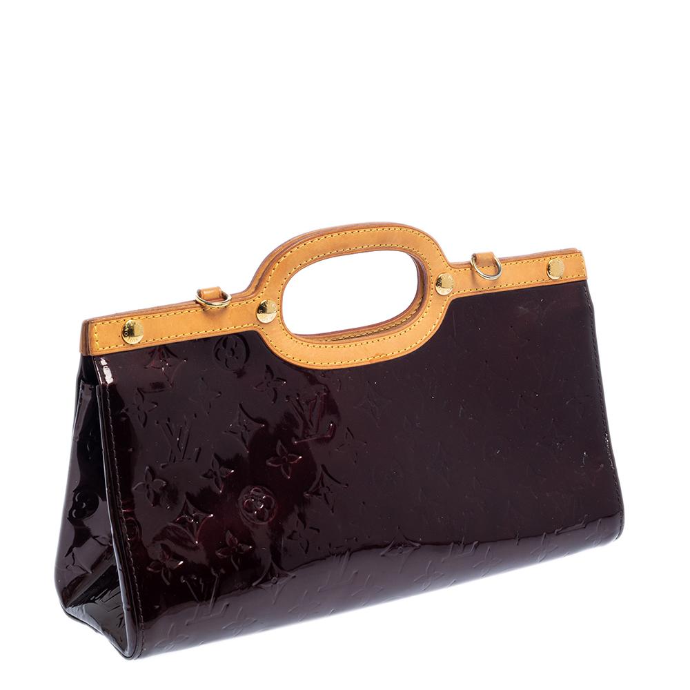 Black Louis Vuitton Amarante Monogram Vernis Roxbury Drive Bag