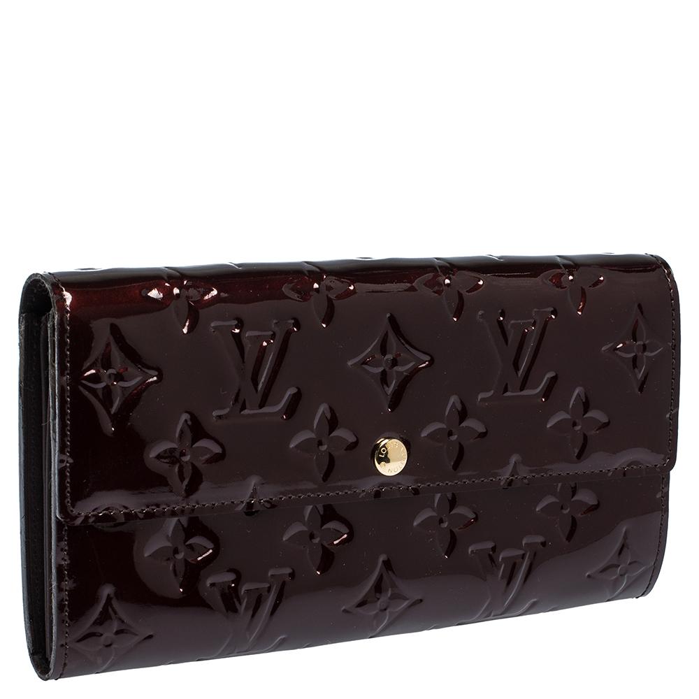 Black Louis Vuitton Amarante Monogram Vernis Sarah Continental Wallet