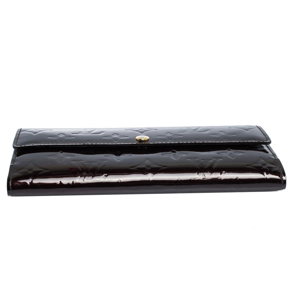 Black Louis Vuitton Amarante Monogram Vernis Sarah Wallet