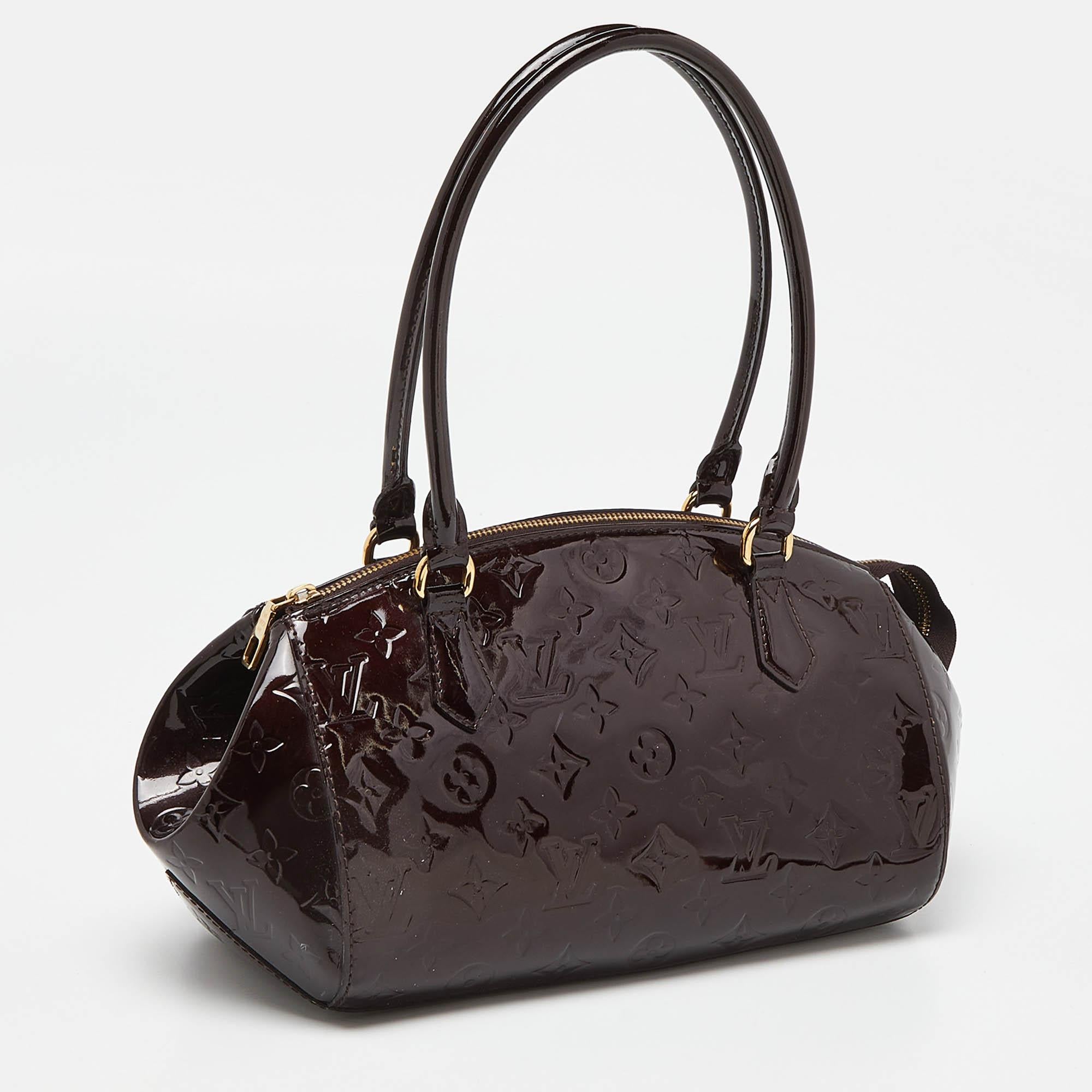 Black Louis Vuitton Amarante Monogram Vernis Sherwood PM Bag