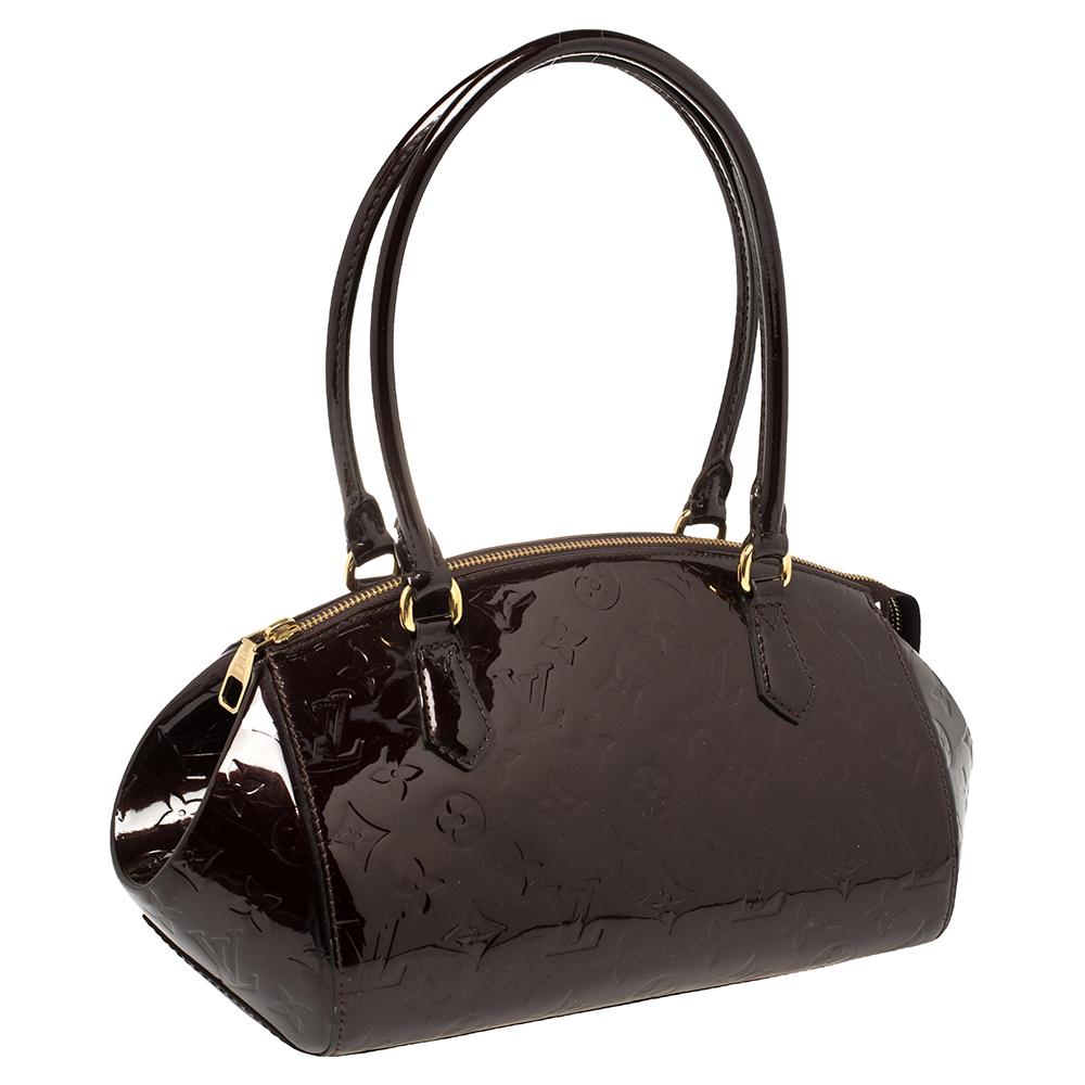 Black Louis Vuitton Amarante Monogram Vernis Sherwood PM Bag
