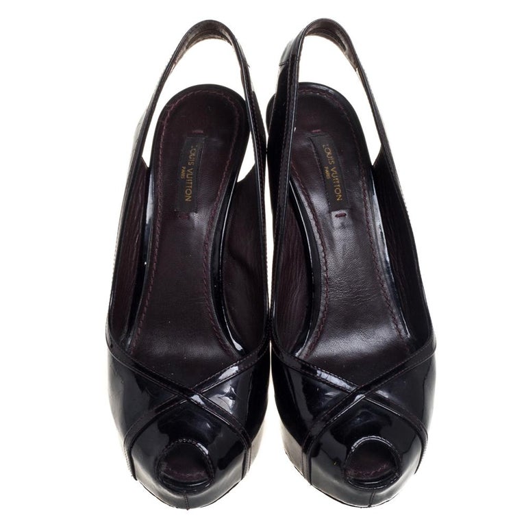 Louis Vuitton Amarante Monogram Vernis Tamara Slingback Sandals Size 37 ...
