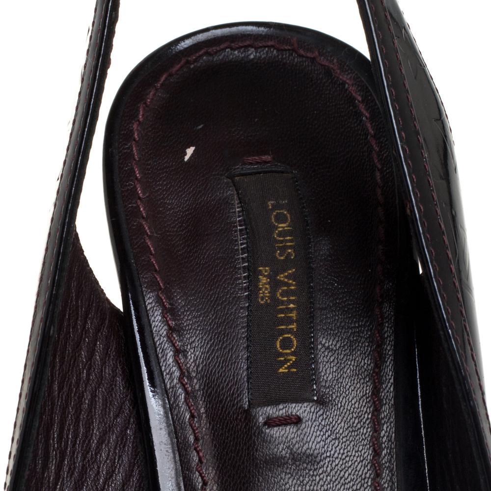 Louis Vuitton Amarante Monogram Vernis Tamara Slingback Sandals Size 37 3