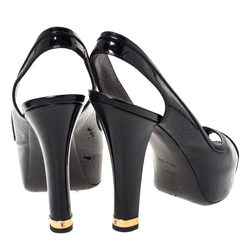 Women's Louis Vuitton Amarante Monogram Vernis Tamara Slingback Sandals Size 39.5