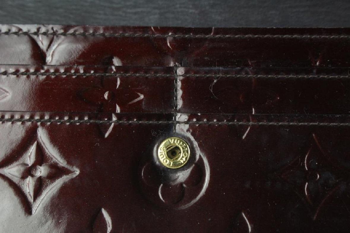 Louis Vuitton Amarante Monogram Vernis Trifold Long Sarah Wallet 1LV922 2