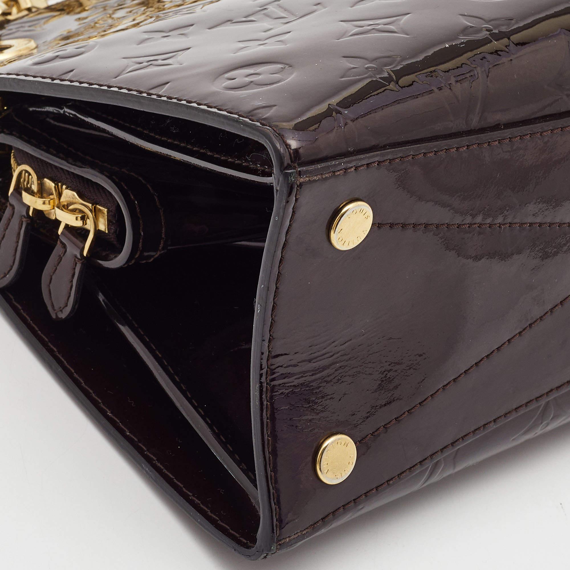 Louis Vuitton Amarante Monogram Vernis Virginia MM Bag For Sale 6