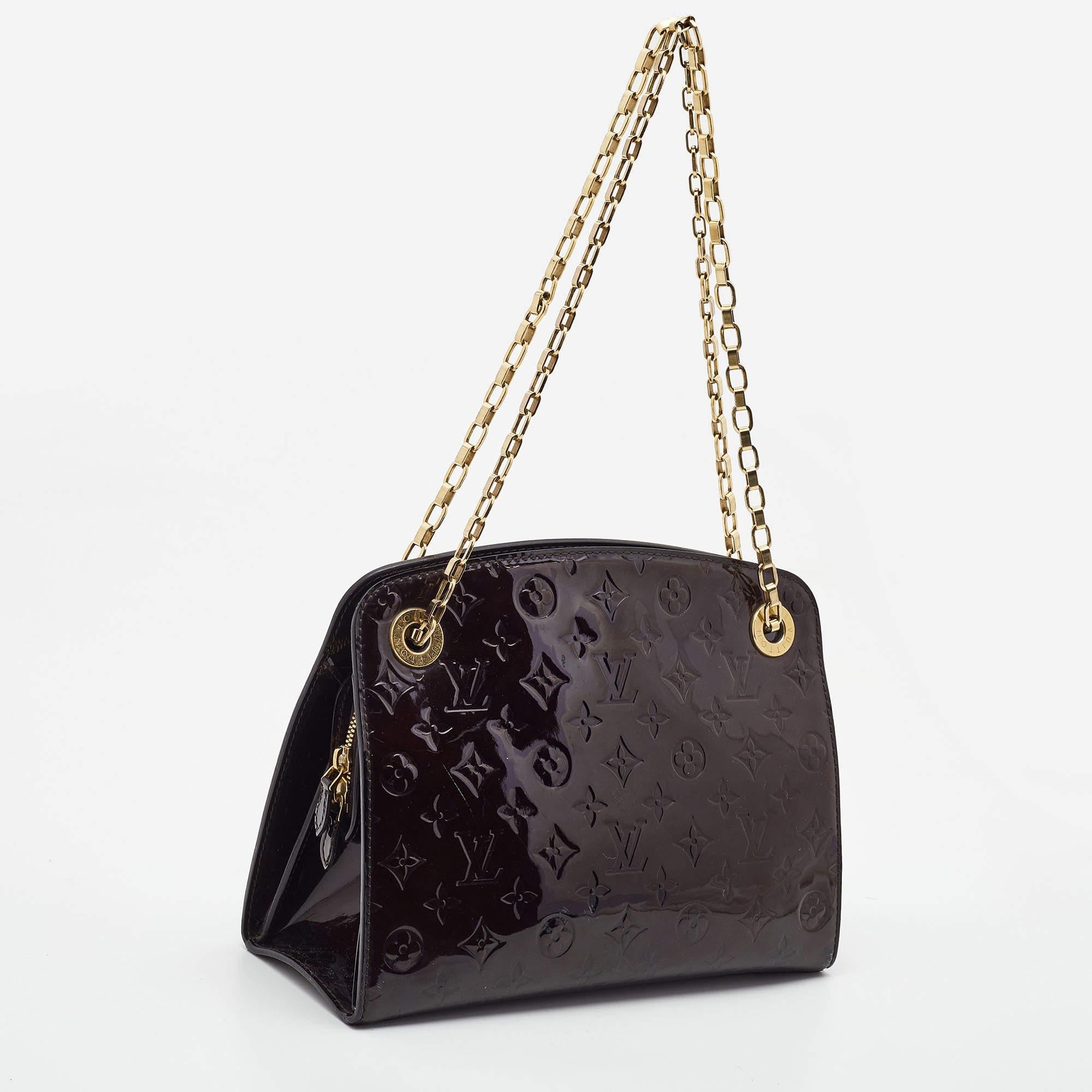 Women's Louis Vuitton Amarante Monogram Vernis Virginia MM Bag For Sale