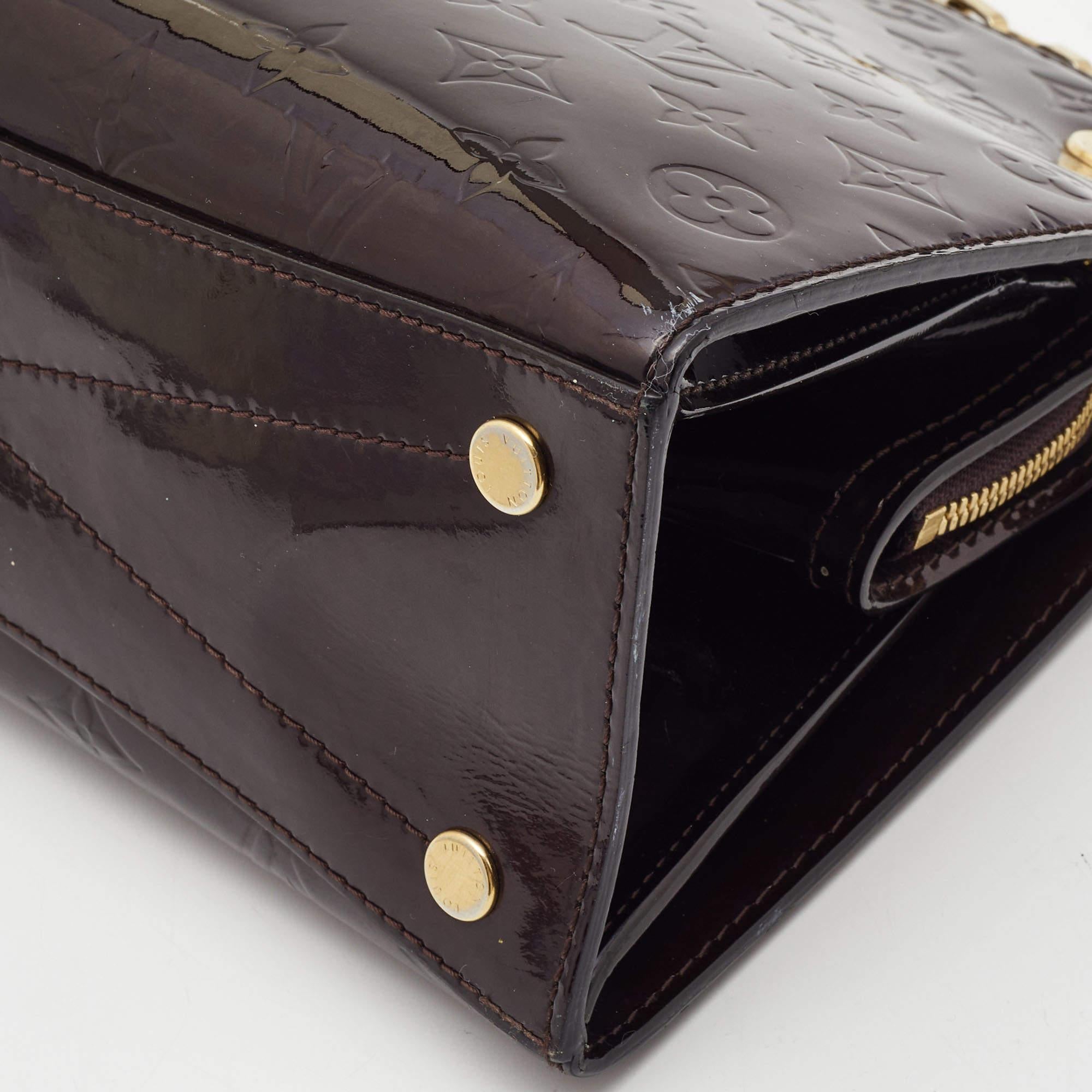 Louis Vuitton Amarante Monogram Vernis Virginia MM Bag For Sale 5