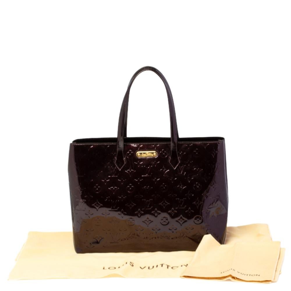 Louis Vuitton Amarante Monogram Vernis Wilshire MM Bag 6