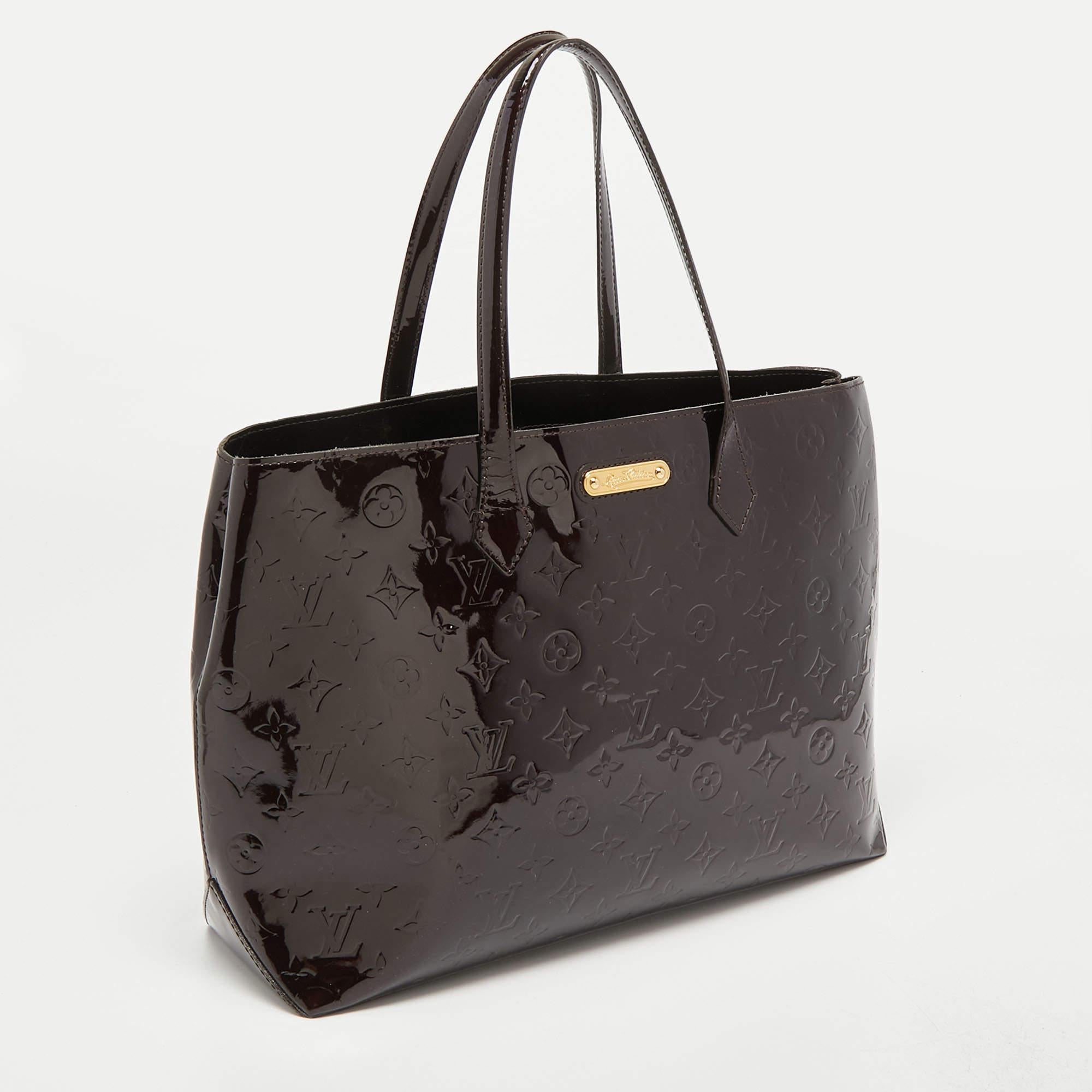 Louis Vuitton Amarante Monogram Vernis Wilshire MM Bag In Good Condition In Dubai, Al Qouz 2