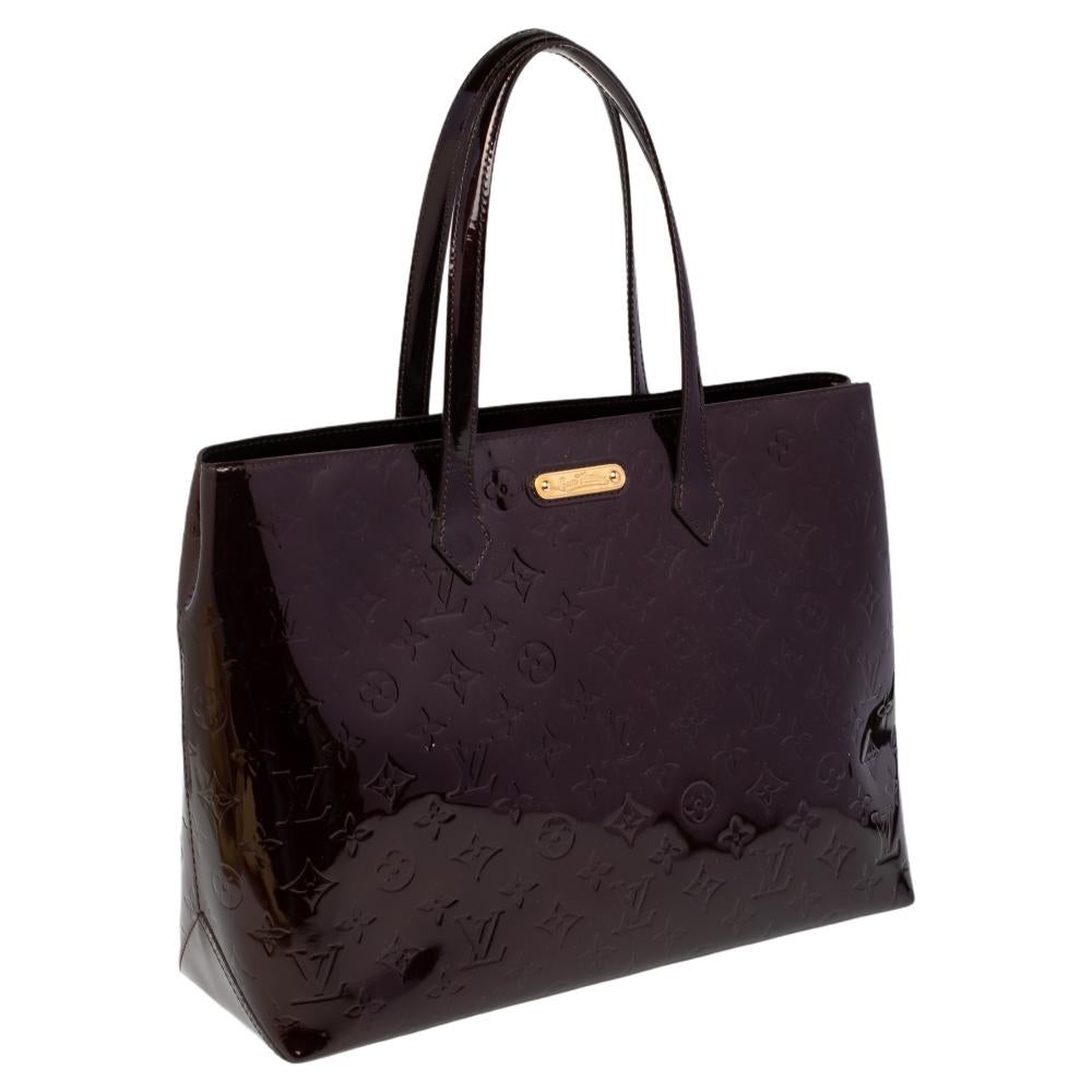 Black Louis Vuitton Amarante Monogram Vernis Wilshire MM Bag