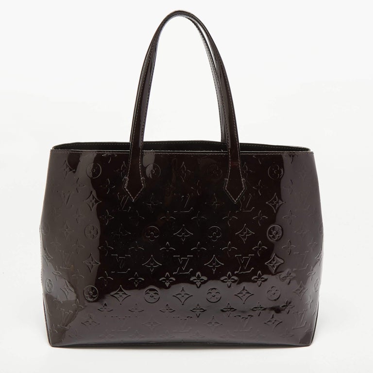 Louis Vuitton Amarante Monogram Vernis Wilshire MM Bag For Sale 1