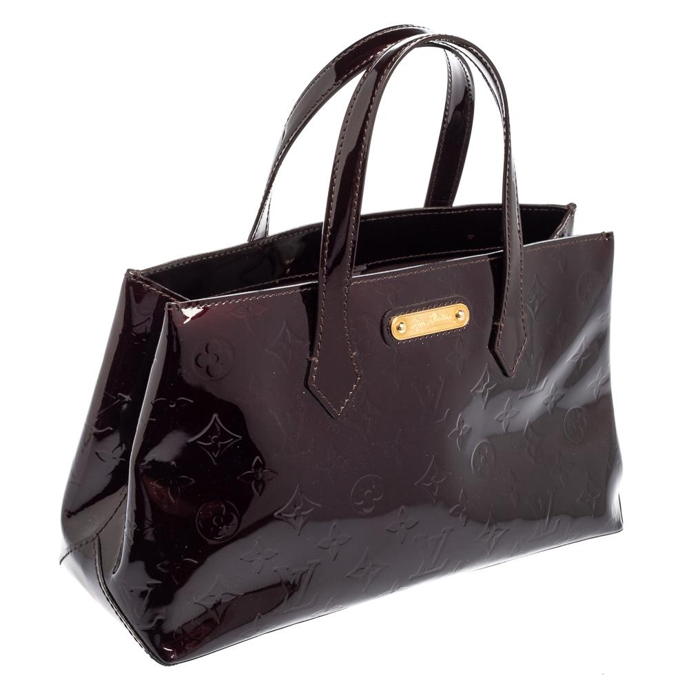 Louis Vuitton Amarante Monogram Vernis Wilshire PM Bag In Good Condition In Dubai, Al Qouz 2