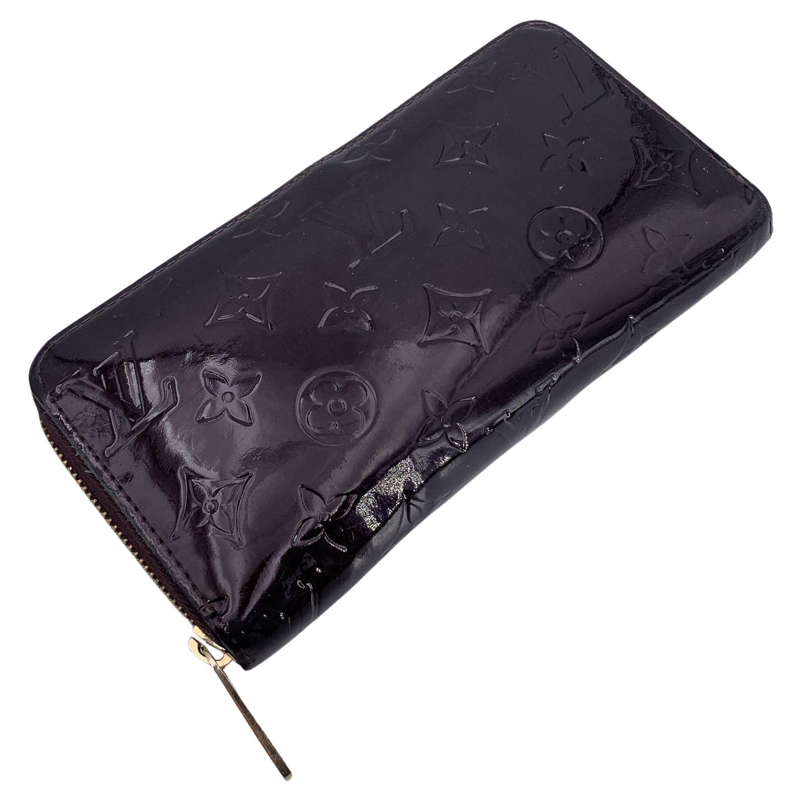 Louis Vuitton Amarante Monogram Vernis Zippy Long Wallet For Sale