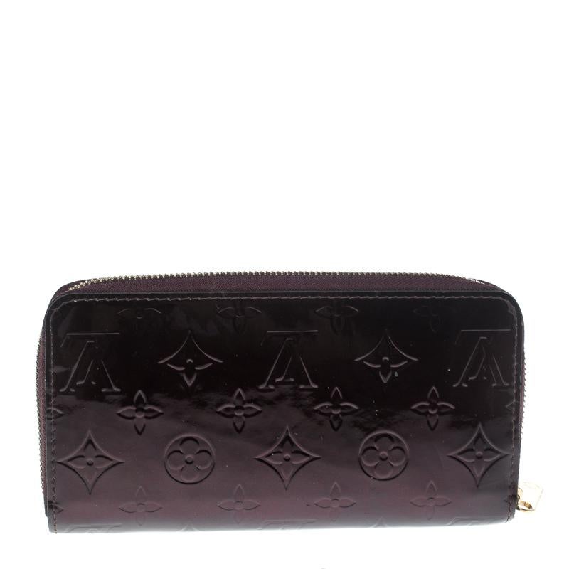 Black Louis Vuitton Amarante Monogram Vernis Zippy Wallet