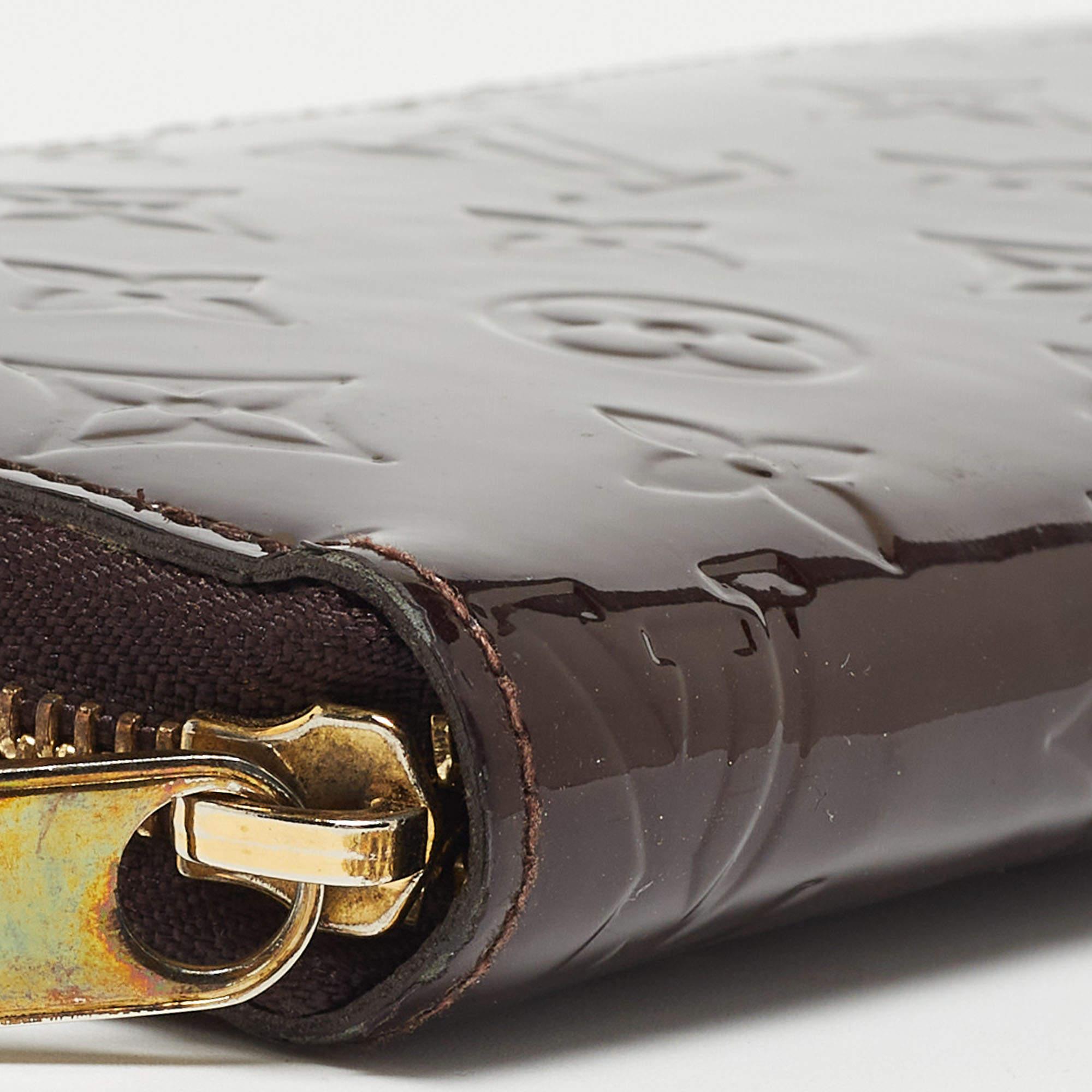 Louis Vuitton Amarante Monogram Vernis Zippy Wallet For Sale 2