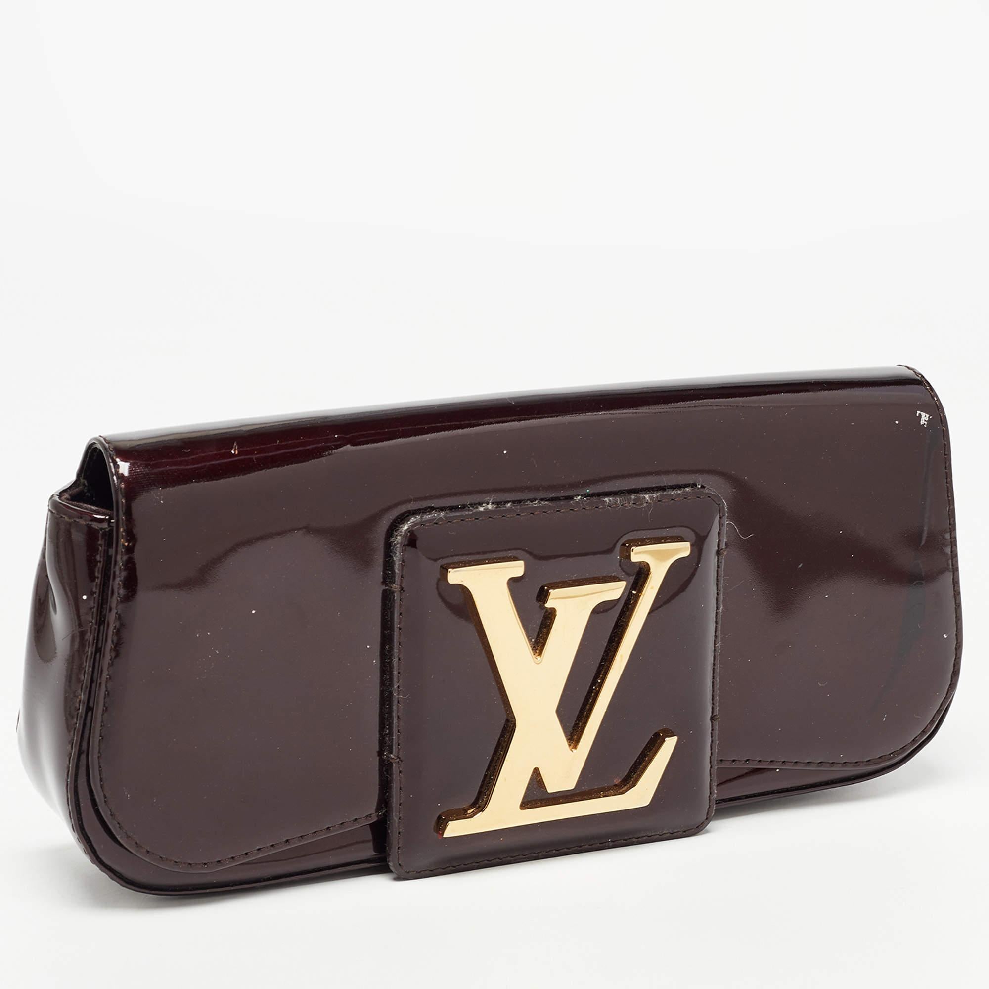 Women's Louis Vuitton Amarante Patent Leather Sobe Clutch