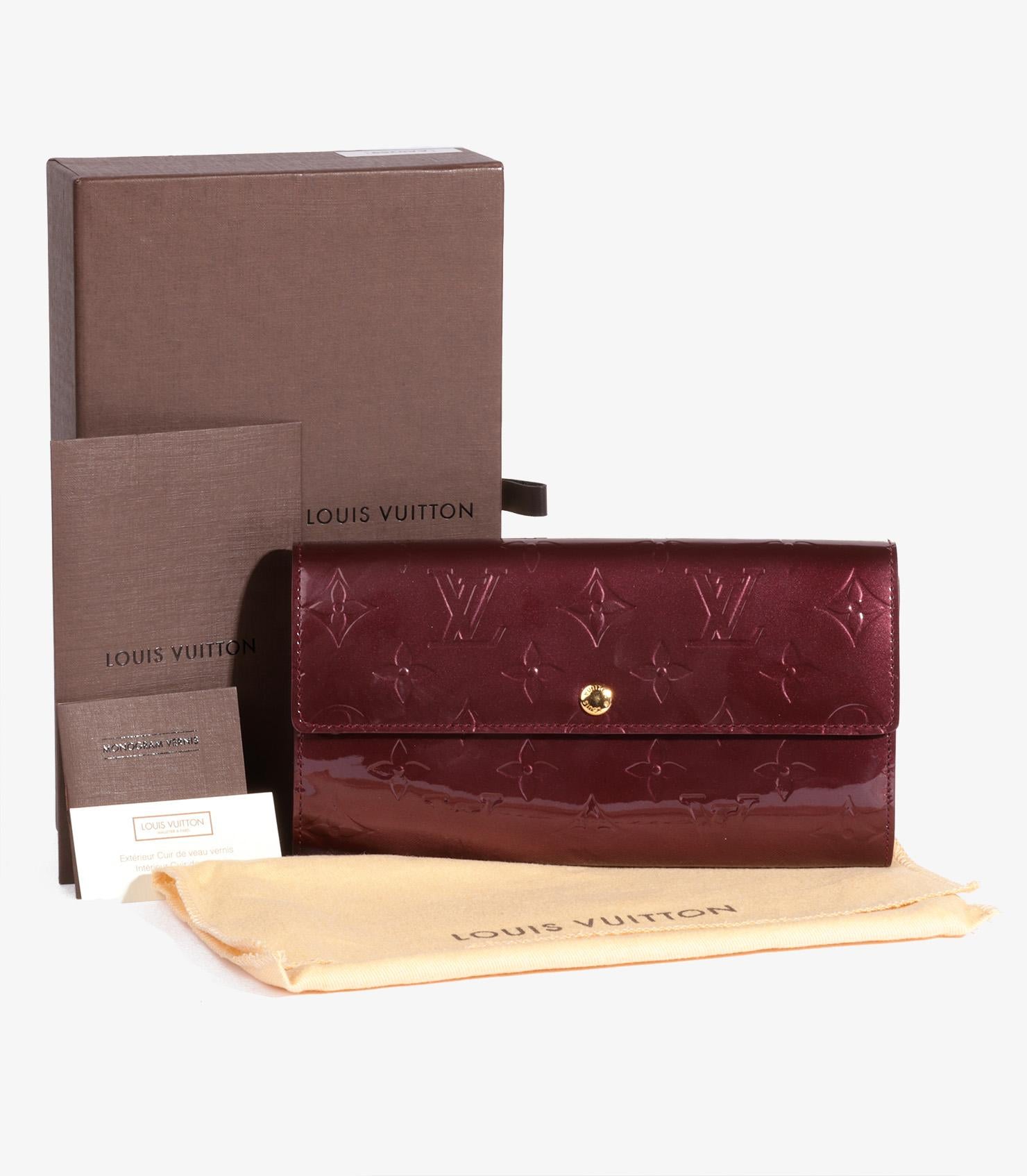 Louis Vuitton Amarante Red Monogram Vernis Leather Sarah Wallet 2