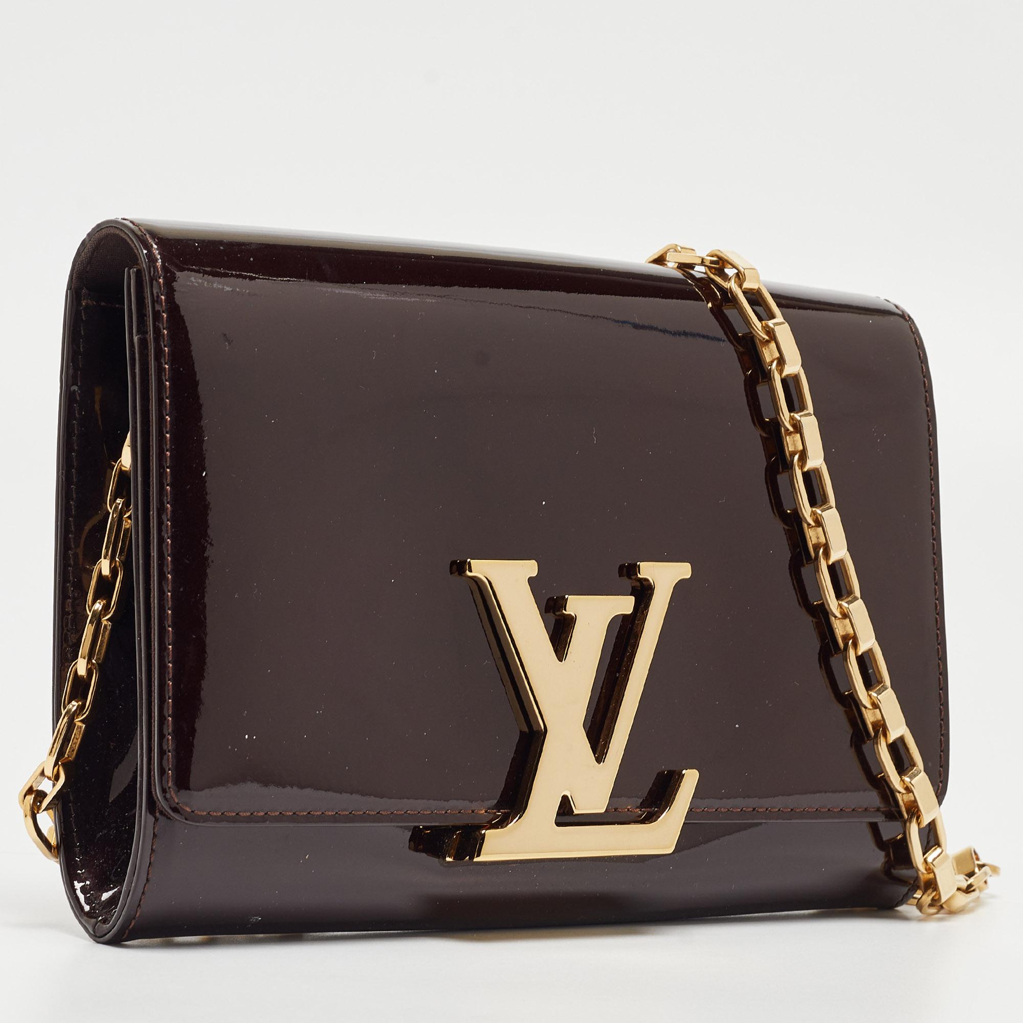 Women's Louis Vuitton Amarante Vernis Chain Louise GM Bag For Sale