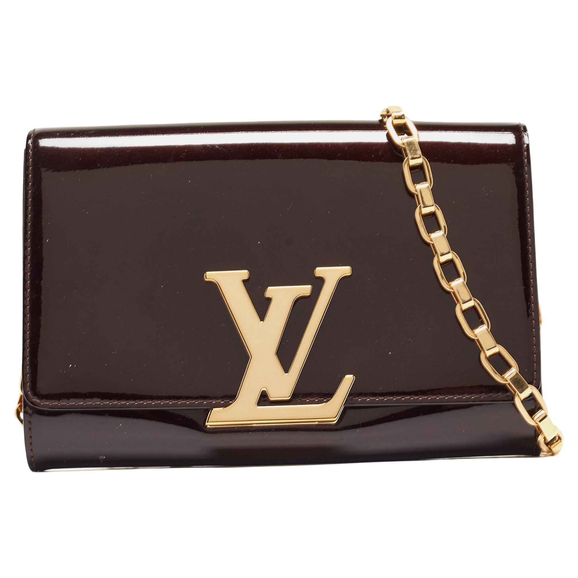 Louis Vuitton Amarante Vernis Chain Louise GM Bag For Sale
