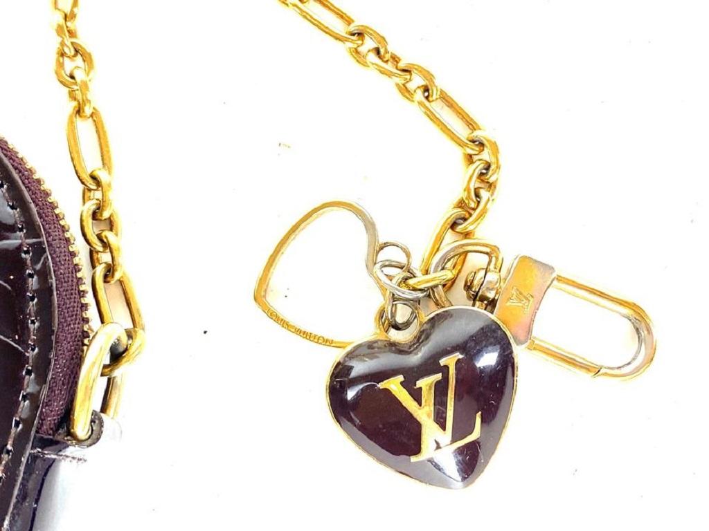 Louis Vuitton Amarante Vernis Heart Coin Purse Change Pouch RL24lva625 2
