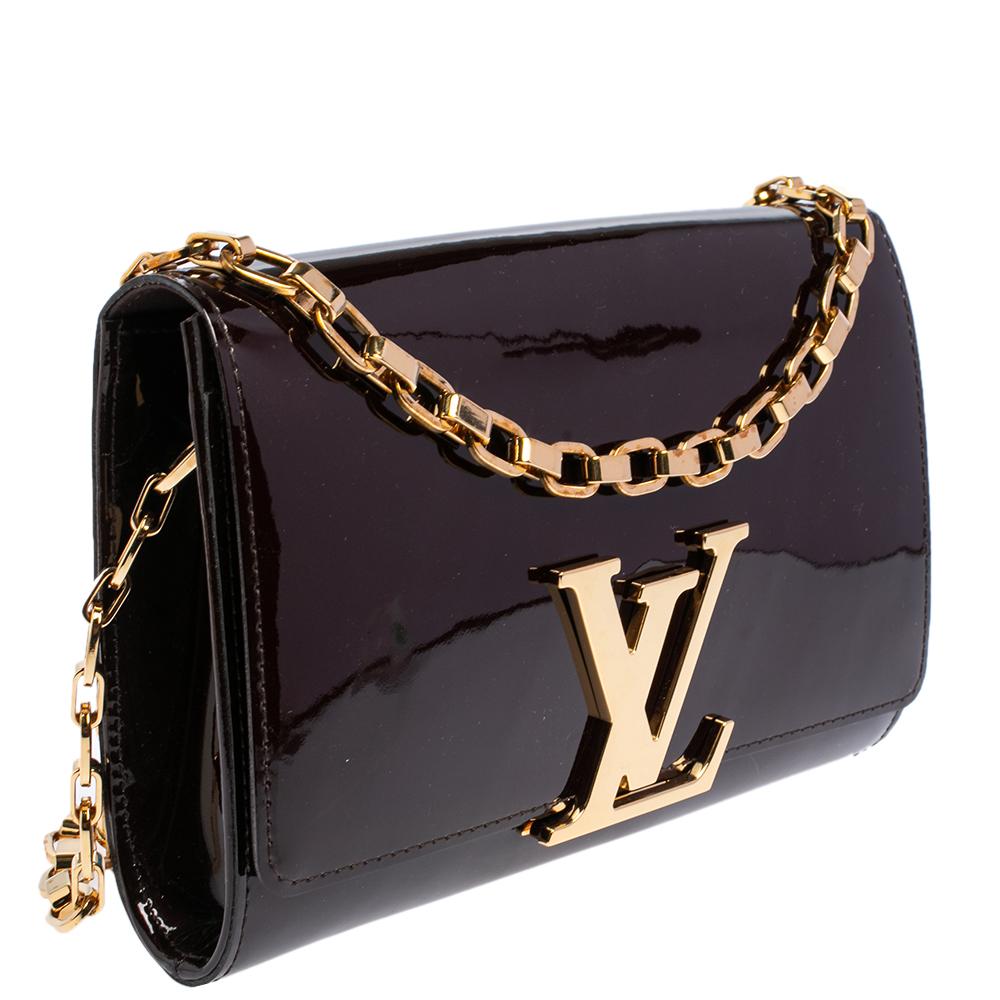 Louis Vuitton Amarante Vernis Leather Chain Louise GM Bag In Good Condition In Dubai, Al Qouz 2