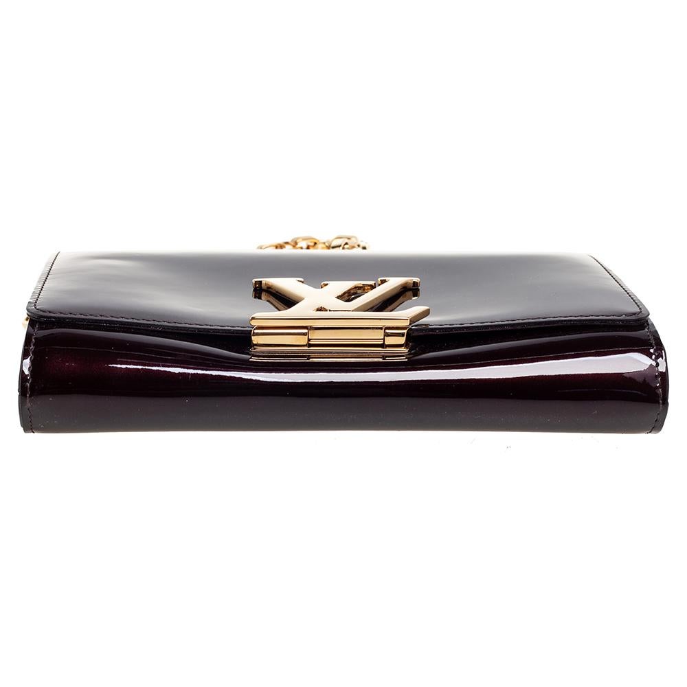 Black Louis Vuitton Amarante Vernis Leather Chain Louise GM Bag