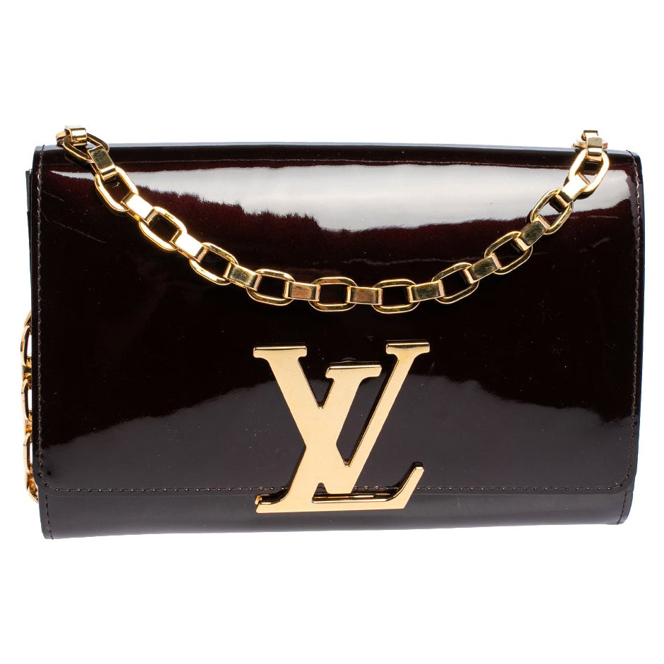 Louis Vuitton Amarante Vernis Leather Chain Louise GM Bag