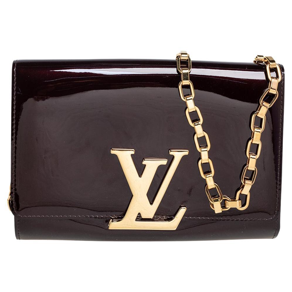 Louis Vuitton Beige Patent Leather Chain Louise MM Bag at 1stDibs
